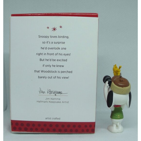 Hallmark Ornament 2013 Peanuts Bird-Watcher Snoopy 16th binoculars Woodstock - Picture 5 of 11